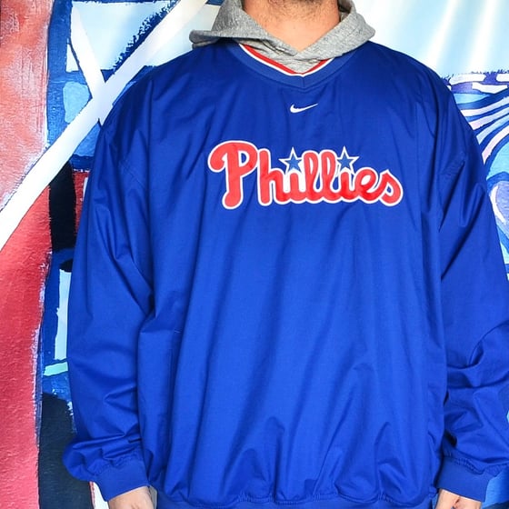 Image of Vintage 2000's Philadelphia Phillies Nike Center Swoosh Windbreaker Jacket Sz.XXL