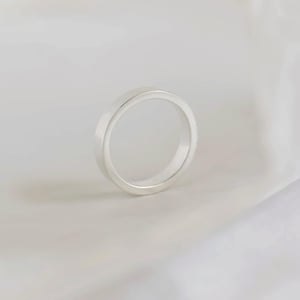 Image of Thick flat band 950 silver ring
