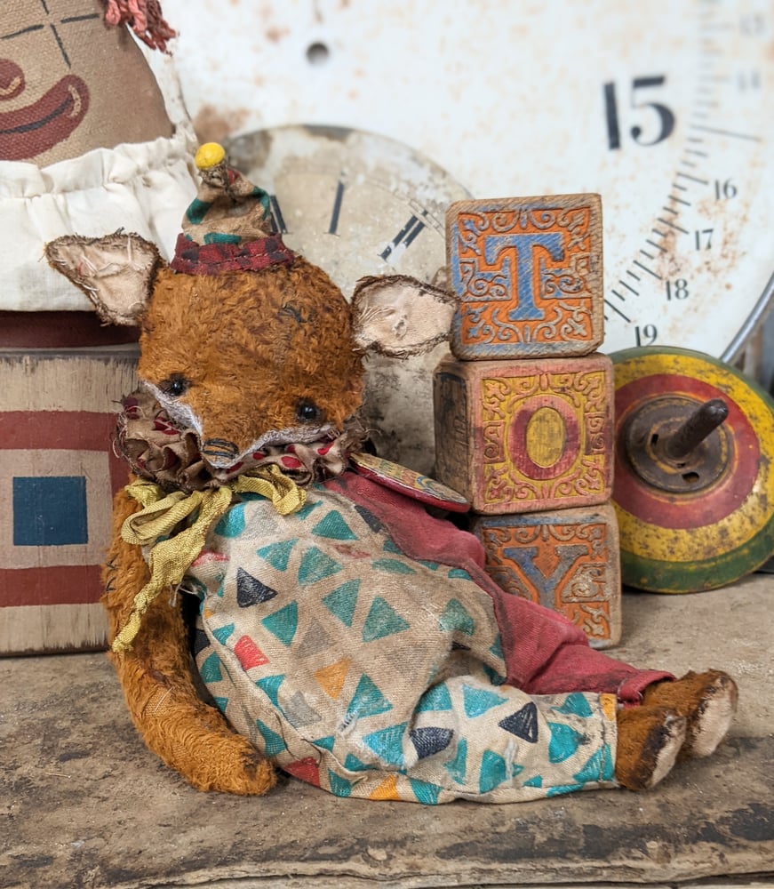 Image of NEW DESIGN - 8.5" Vintage Style Old Schoenhut Toy Circus FOX by Whendi's Bears