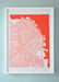 Image of Red Silk-Screen Printed Map of San Francisco