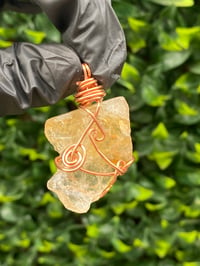 Image 5 of CITRINE PENDANT WRAPPED IN COPPER  - BRAZIL 