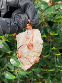 Image 1 of PINK OPAL WRAPPED IN COPPER - PERU 