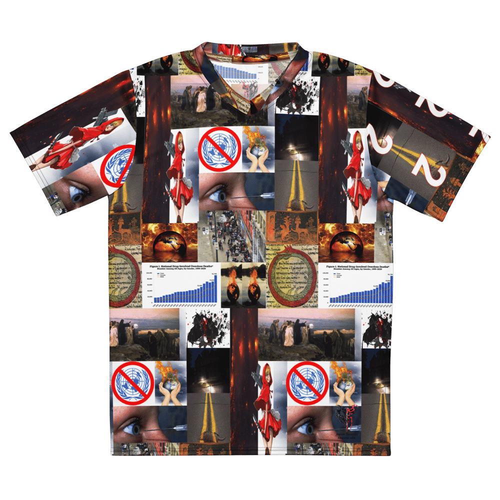 end times collage recycled sports jersey