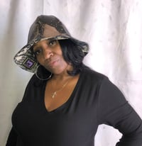 Image 2 of H.O.D. Painted Leather, Embossed Leather And  Bleached Back Denim Reversible Brim Hat  