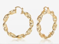 Image 3 of Twisted Gold Hoops