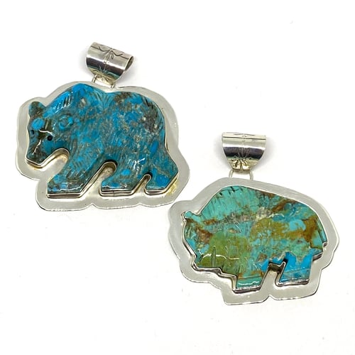 Image of Turquoise Bison Pendant