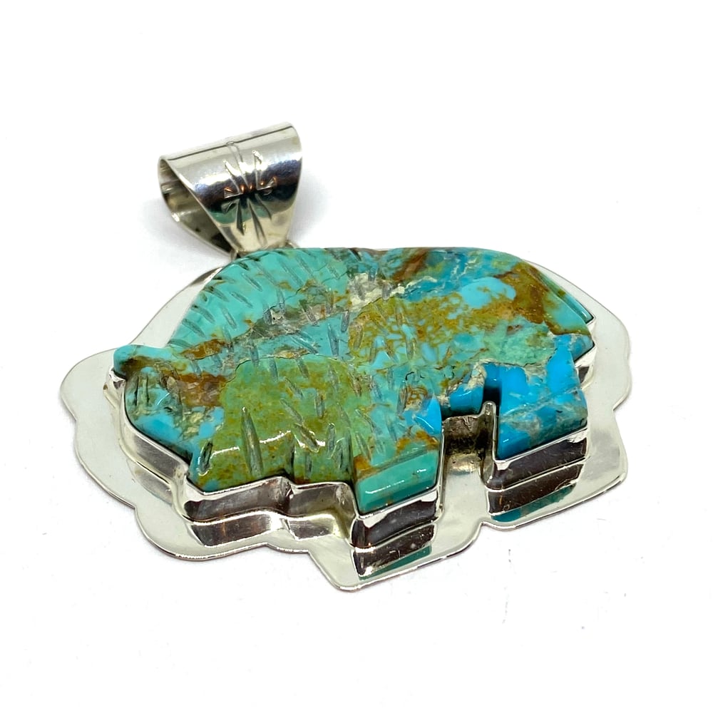 Image of Turquoise Bison Pendant