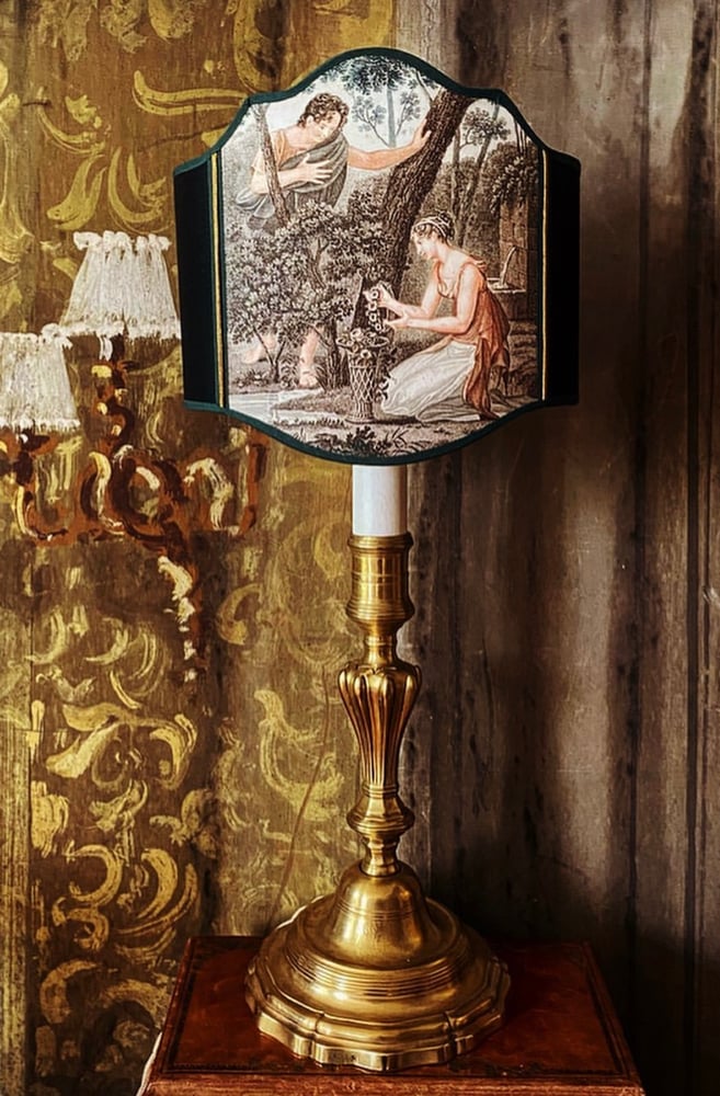 Image of Lampe bougeoir aux armes couronne ducale 