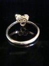Edwardian 18ct 18k Natural old cut diamond and sapphire trefoil clover ring