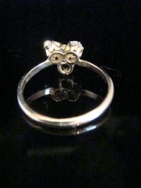 Image 2 of Edwardian 18ct 18k Natural old cut diamond and sapphire trefoil clover ring
