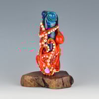 Image 3 of XXXXL. Tangled Orange Red Spot Octopus Tower Bead - Flameworked Glass Sculpture