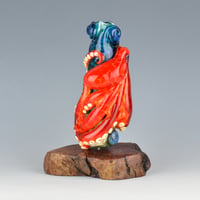 Image 4 of XXXXL. Tangled Orange Red Spot Octopus Tower Bead - Flameworked Glass Sculpture