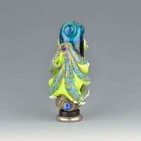 Image 1 of XXXL. Tangled Green Reticulated Octopus Tower - Flamework Glass Sculpture Bead