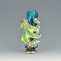 Image 2 of XXXL. Tangled Green Reticulated Octopus Tower - Flamework Glass Sculpture Bead