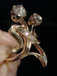 Image 3 of ART NOUVEAU FRENCH 18CT ROSE GOLD ART NOUVEAU ROSE CUT DIAMOND RING
