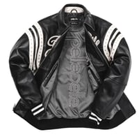 Image 3 of Pelle Pelle Varsity Encrusted Leather Jacket Black