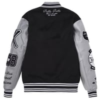 Image 2 of Pelle Pelle World Famous Multi-patch Varsity Jacket Black/Gray