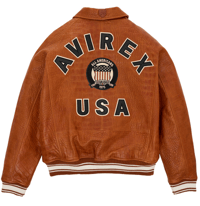 Image 1 of AVIREX U.S.A Limited Edition Icon Leather Jacket Cognac