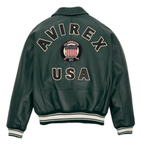 Image 1 of AVIREX U.S.A Classic Icon Leather Jacket Hunter Green 