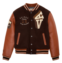 Image 1 of AVIREX U.S.A Classic Team Eagle Wool Leather Varsity Jacket Brown/Cognac
