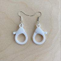 White Lobster Clasp Earrings