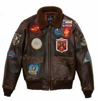 AVIREX Classic Patched G-1 Flight Aviator Jacket Brown