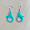 Cyan Lobster Clasp Earrings