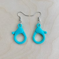 Cyan Lobster Clasp Earrings