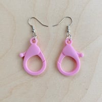 Baby Pink Lobster Clasp Earrings