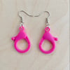 Hot Pink Lobster Clasp Earrings