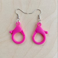 Hot Pink Lobster Clasp Earrings