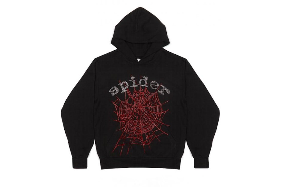 Sp5der OG Rhinestone Logo Hoodie Black | THE BLUEPRINT