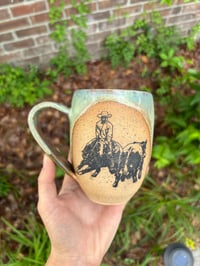 Image 1 of Cowboy Cutter green mug