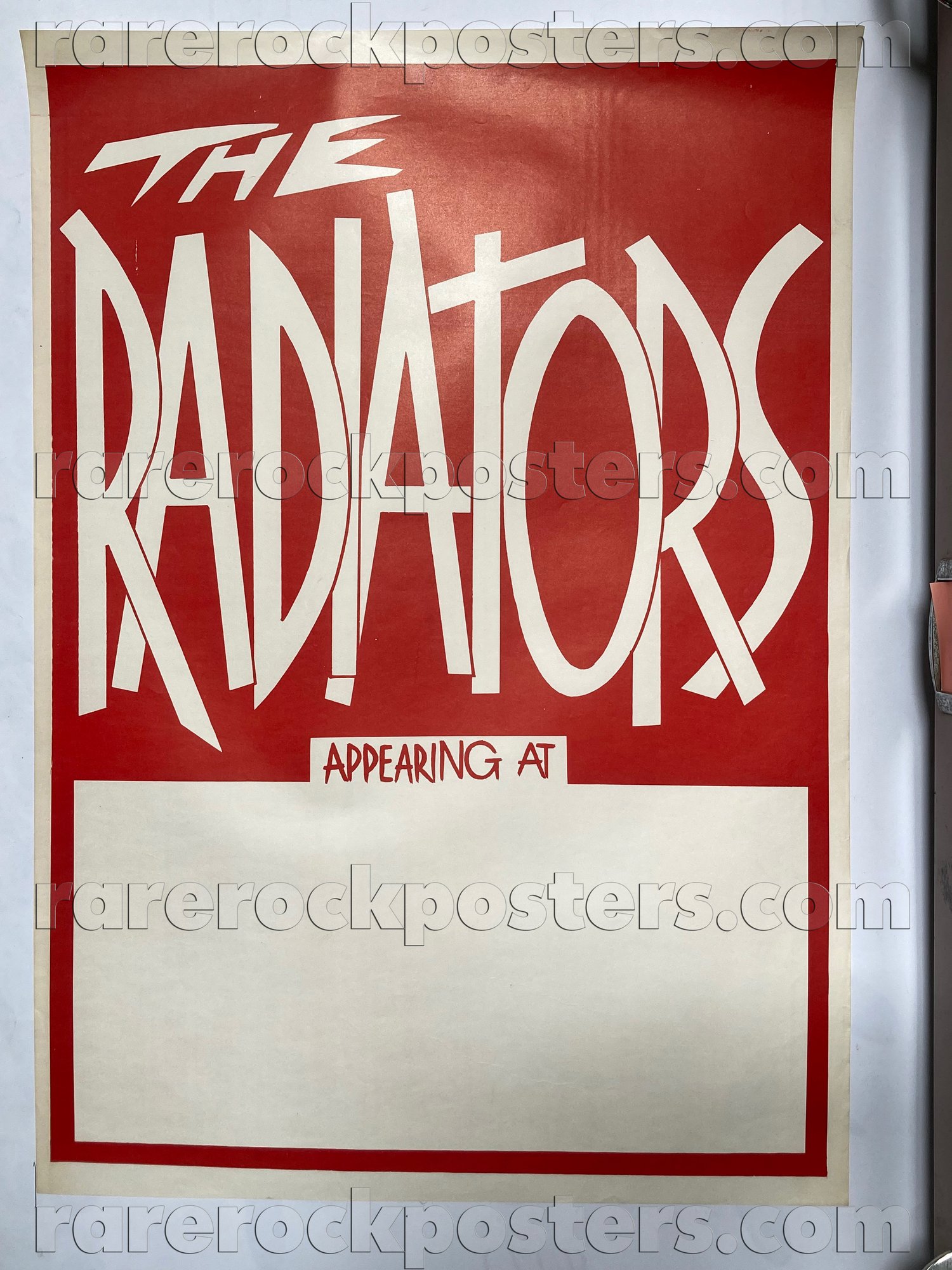 THE RADIATORS ~ VERY EARLY ORIGINAL c.1979 AUSTRALIAN TOUR GIG BLANK POSTER