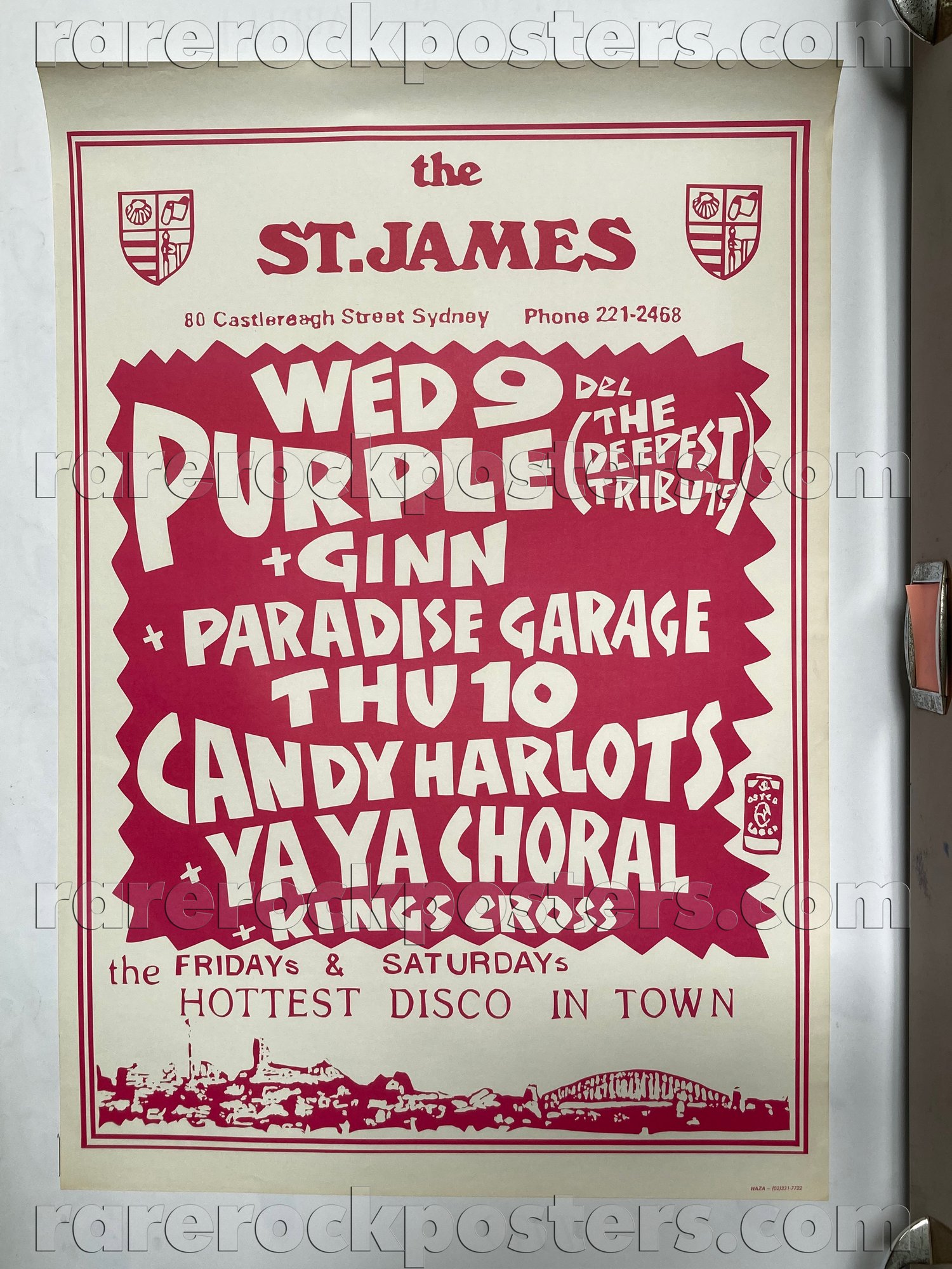 CANDY HARLOTS / YA YA CHORAL / KINGS CROSS ~ ORIG 1987 AUST GIG POSTER ~ ST JAMES