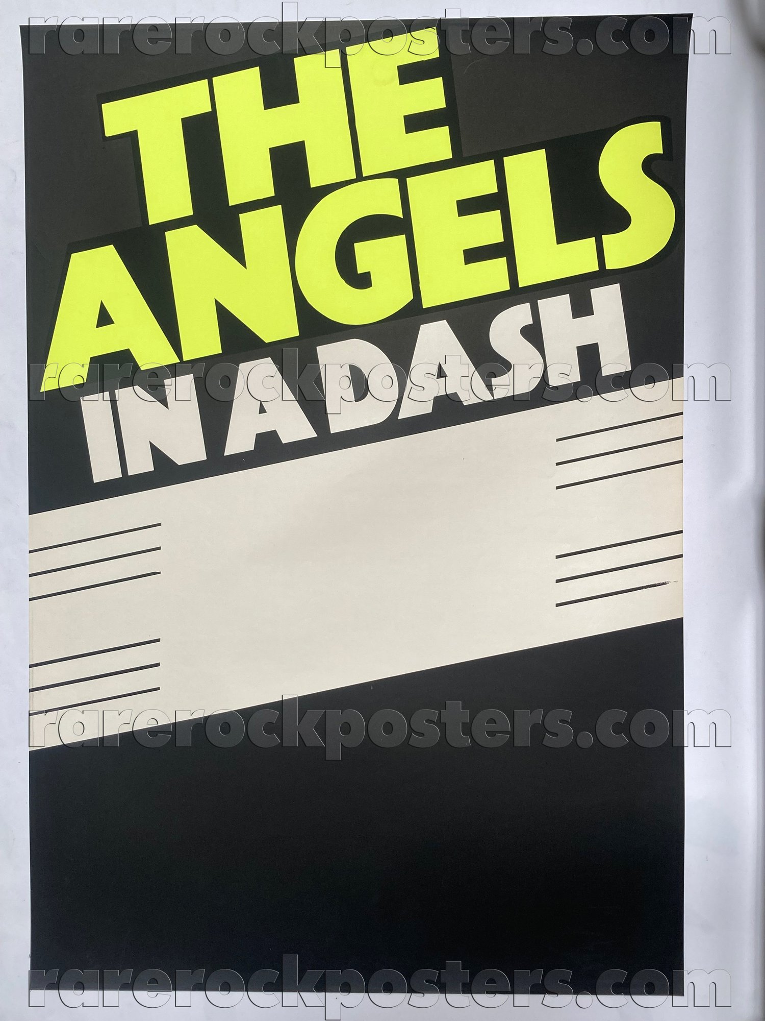 THE ANGELS ~ IN A DASH TOUR ~ ORIGINAL 1980 AUSTRALIAN TOUR GIG BLANK POSTER