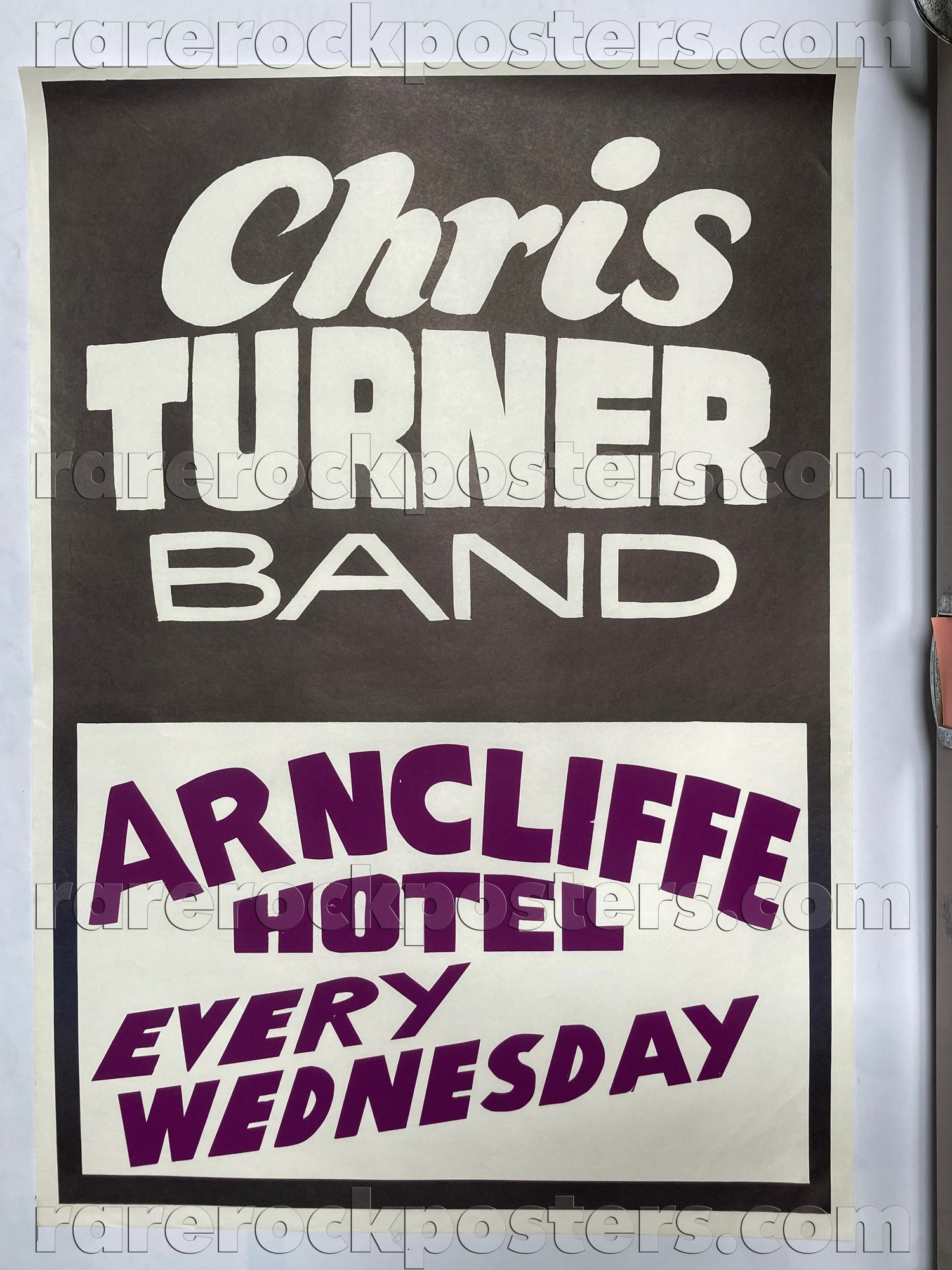 CHRIS TURNER BAND ~ ORIGINAL c.1980 AUSTRALIAN GIG POSTER ~ SYDNEY