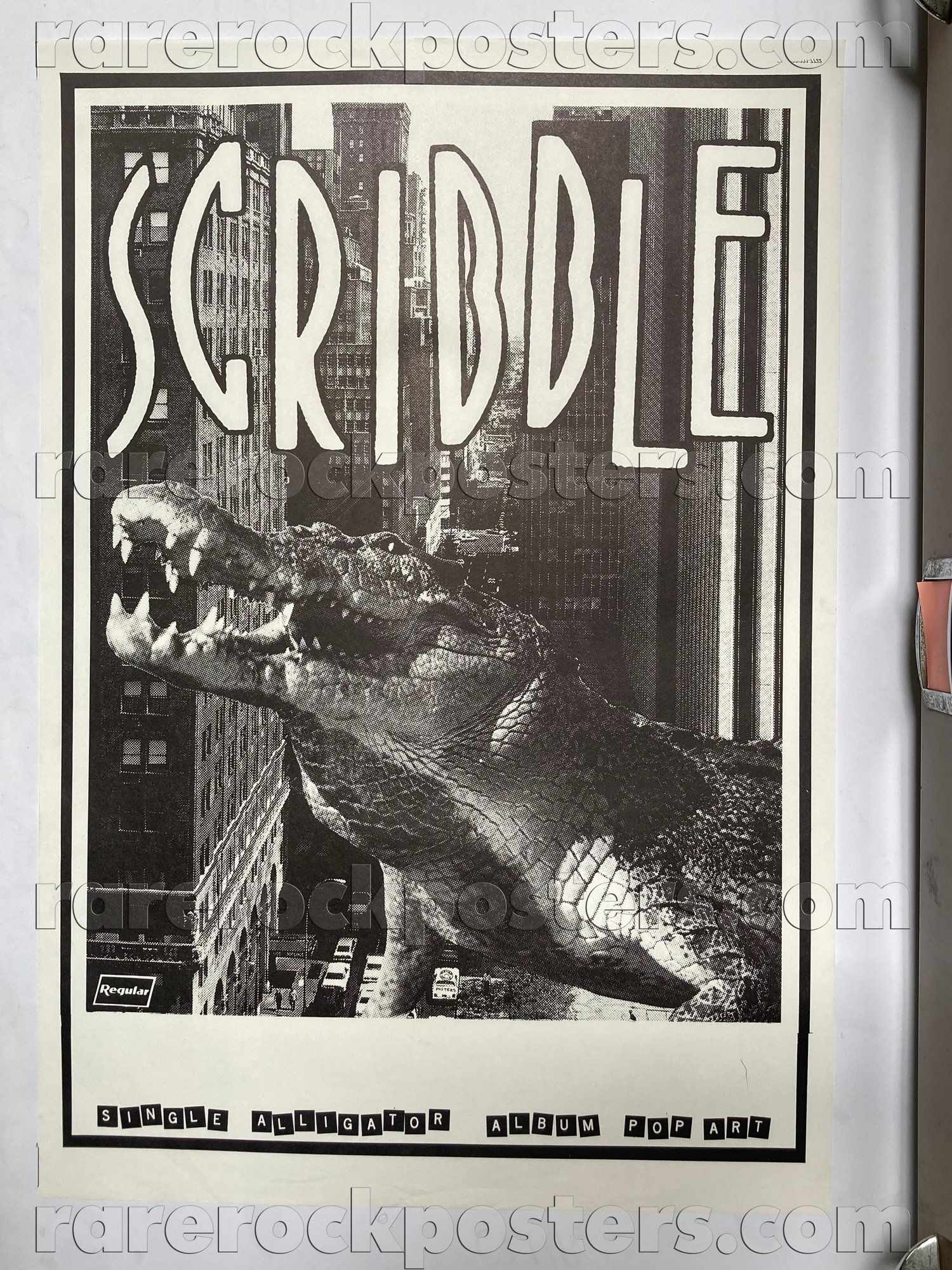 SCRIBBLE ~ ALLIGATOR ~ ORIGINAL 1986 AUSTRALIAN GIG BLANK / RECORD PROMO POSTER