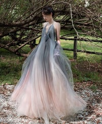 Image 1 of Charming Gradient Tulle Long Party Dress, Backless Prom Dress