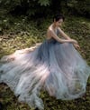 Charming Gradient Tulle Long Party Dress, Backless Prom Dress