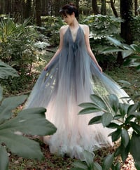 Image 3 of Charming Gradient Tulle Long Party Dress, Backless Prom Dress