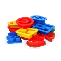Image 2 of Alphabet and Number Cookie / Sandwich Cutter Set - Multicolour 36 Piece in Tub