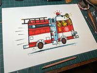 Image 4 of Firetruck print