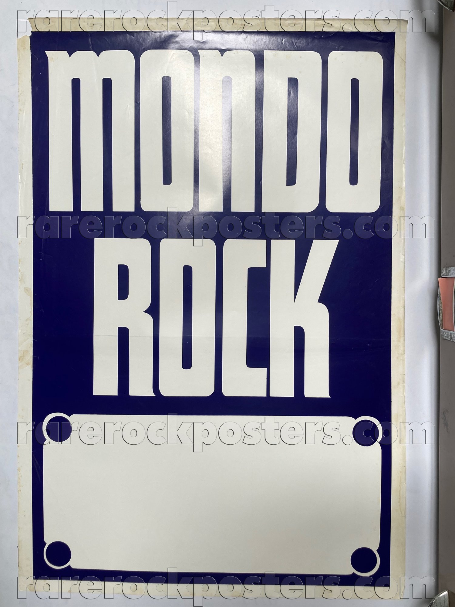 MONDO ROCK ~ ORIGINAL EARLY 1980'S AUSTRALIAN GIG BLANK POSTER