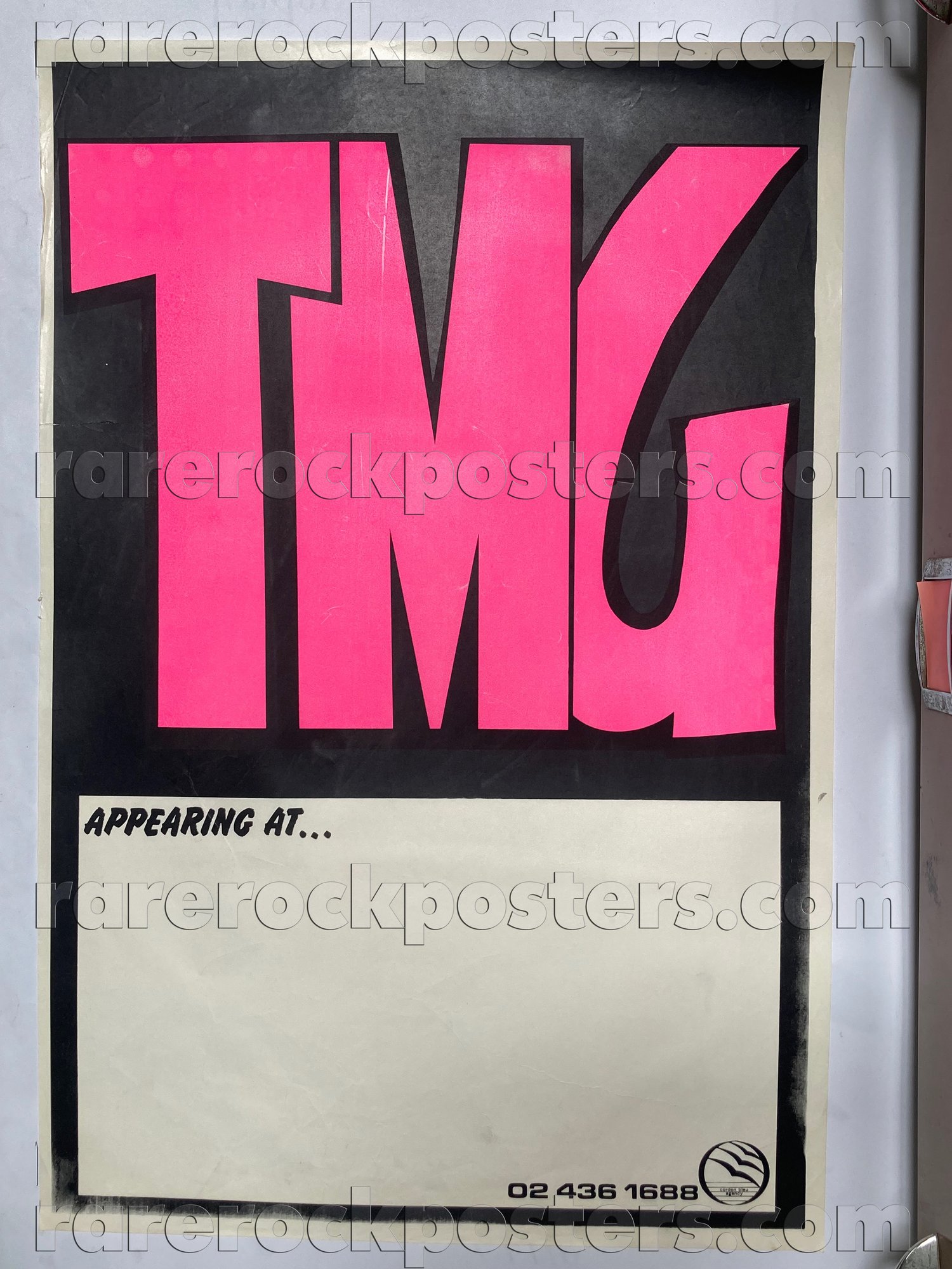 TMG / TED MULRY GANG ~ ORIGINAL LATE 1970'S AUSTRALIAN GIG BLANK POSTER