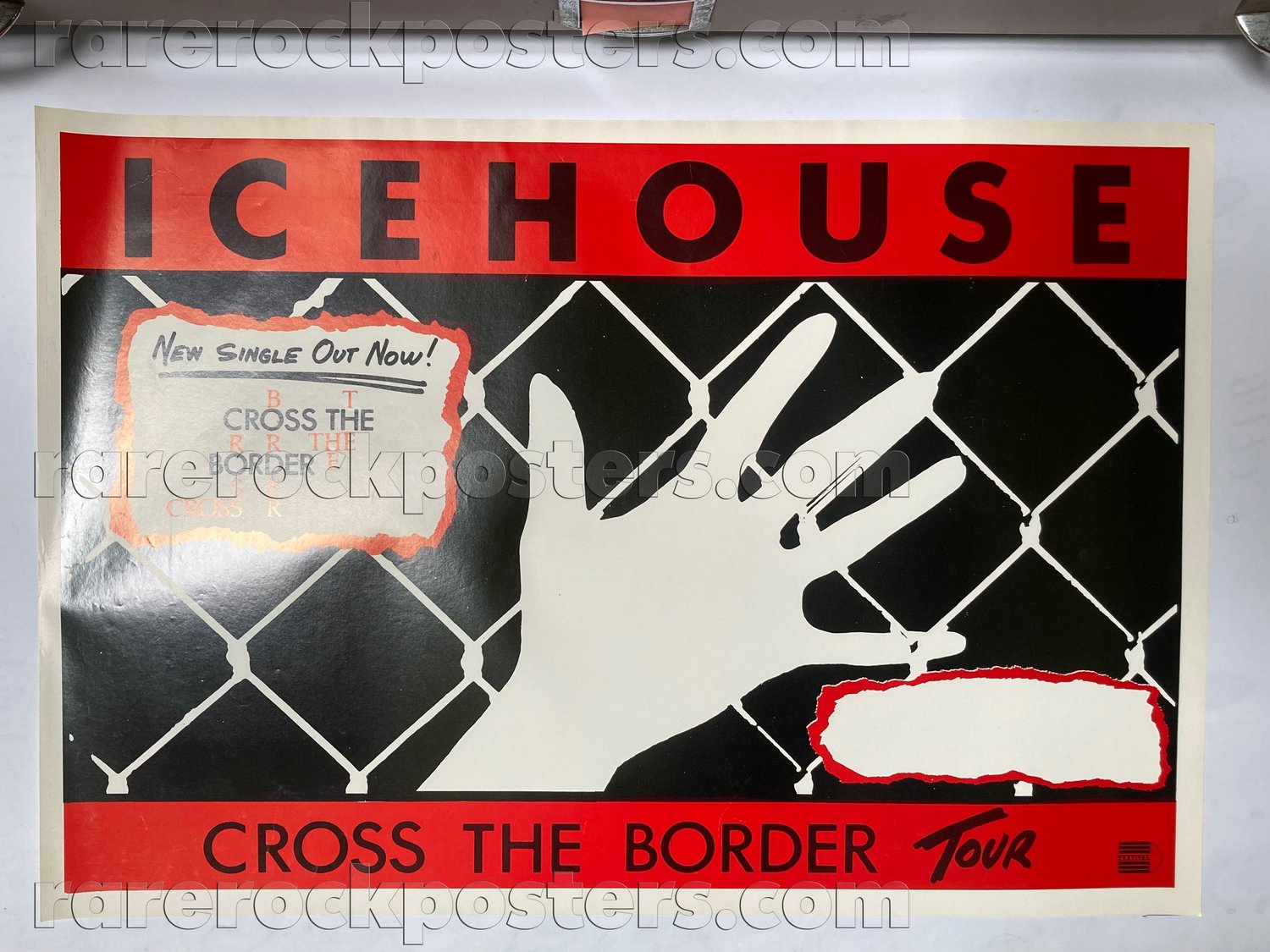 ICEHOUSE ~ CROSS THE BORDER ~ ORIGINAL 1986 AUSTRALIAN GIG BLANK / RECORD PROMO POSTER