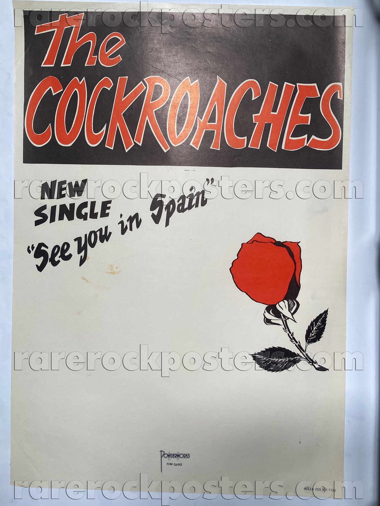 COCKROACHES ~ SEE YOU IN SPAIN ~ ORIGINAL 1984 AUSTRALIAN GIG BLANK / RECORD PROMO POSTER