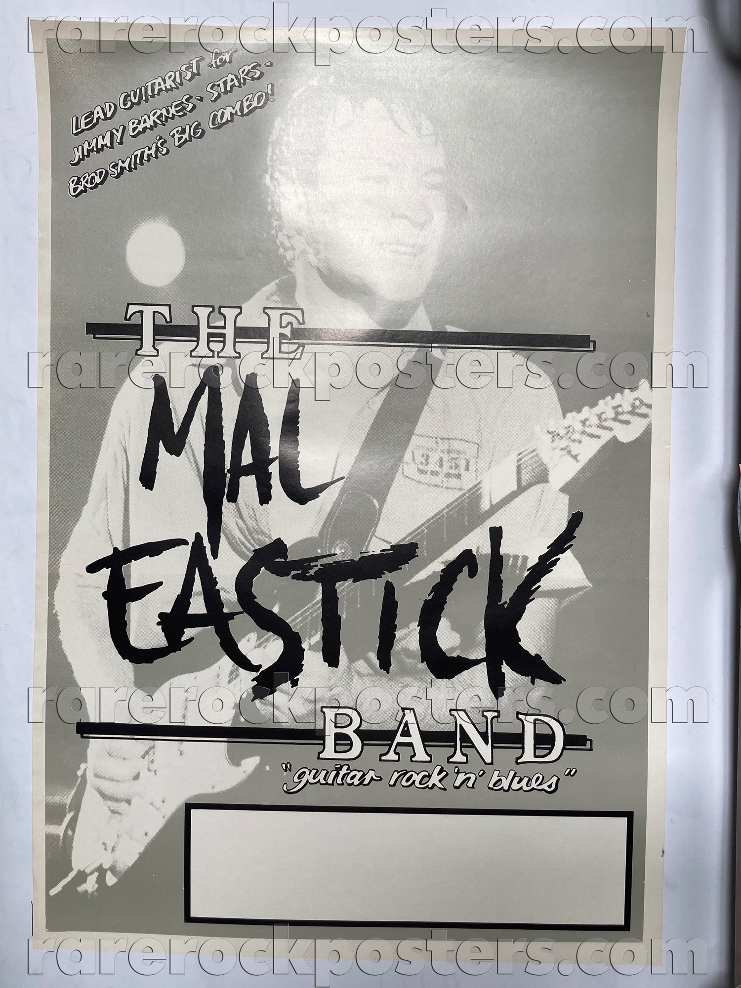 MAL EASTICK BAND ~ ORIGINAL MID 1980's AUSTRALIAN TOUR GIG BLANK POSTER