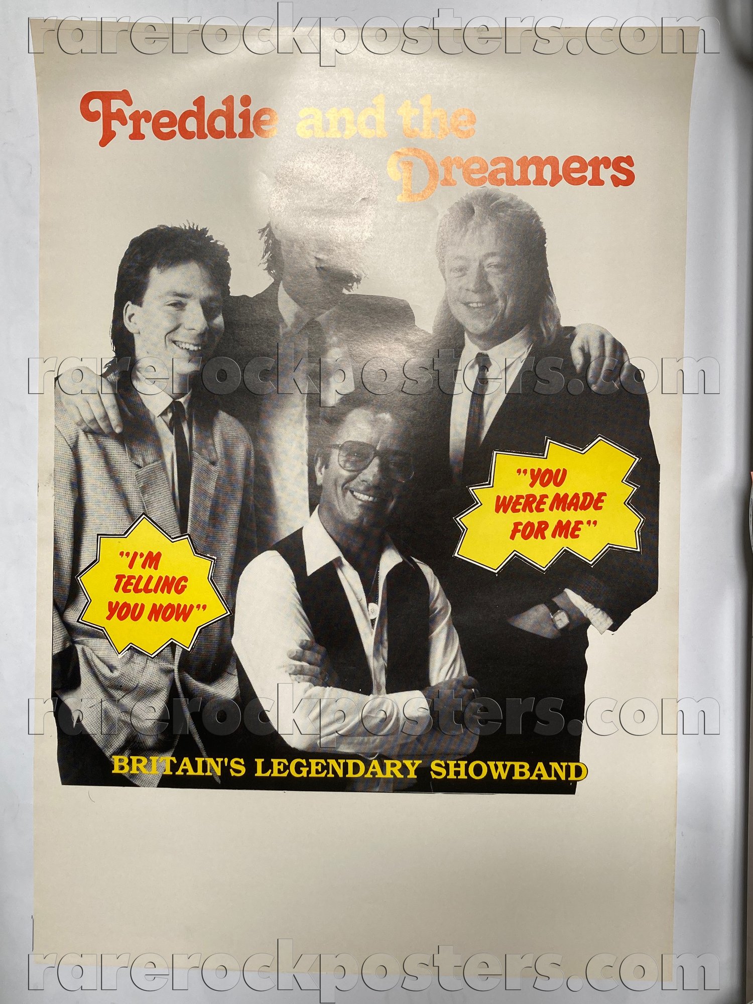 FREDDIE & THE DREAMERS ~ ORIGINAL MID 1980's AUSTRALIAN TOUR GIG BLANK POSTER