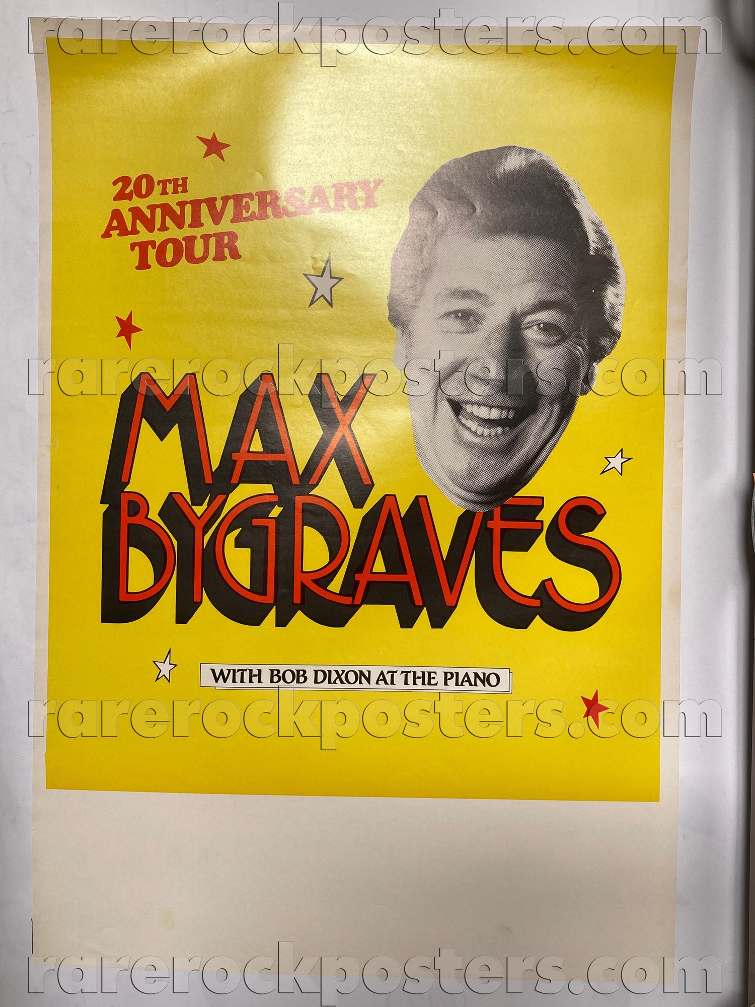 MAX BYGRAVES ~ ORIGINAL MID 1980's AUSTRALIAN TOUR GIG BLANK POSTER